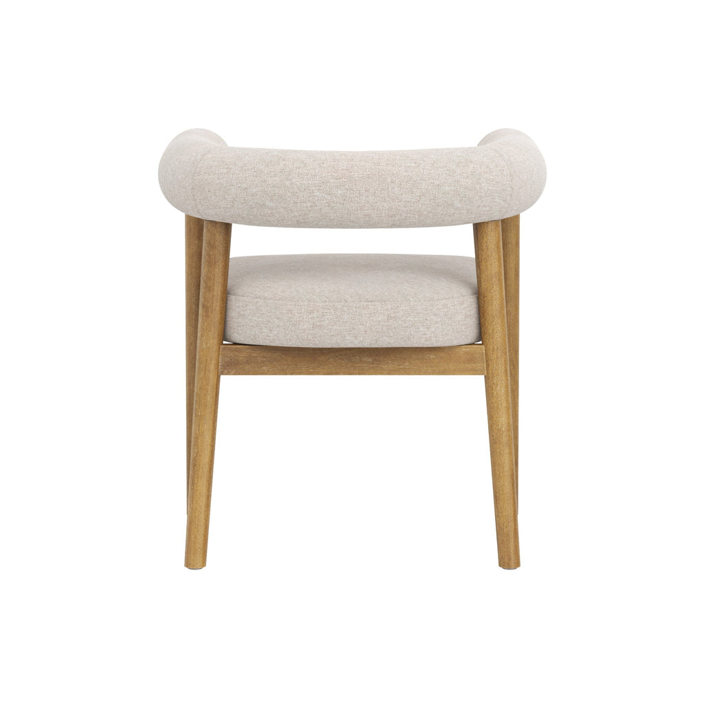 Modern Upholstered Curved Back Dining Chair Flax/Light