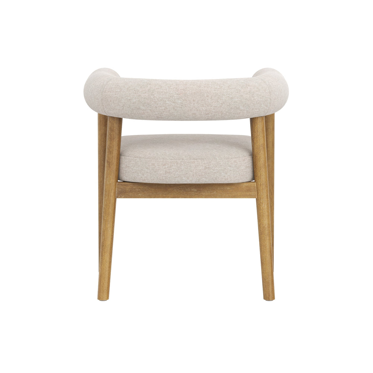 Modern Upholstered Curved Back Dining Chair Flax/Light