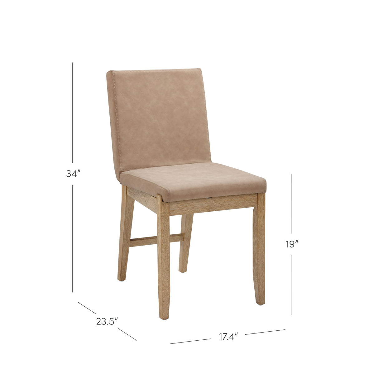 Exposed Back Dining Chairs Light Brown (Set of 6)