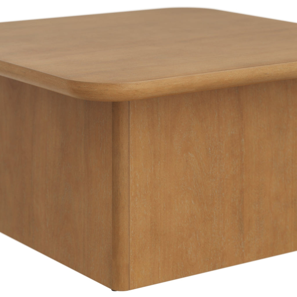 Modern Rustic Wood Square Coffee Table Light Brown