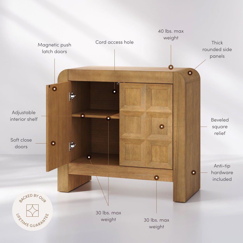 Mid Century Modern Wood Storage Cabinet Light Brown