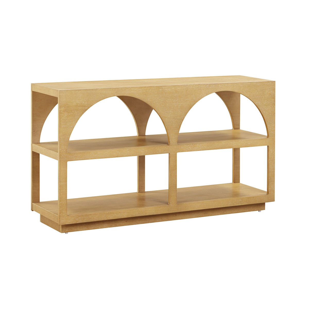Organic Modern Wood Arched Open Shelf Storage Cabinet