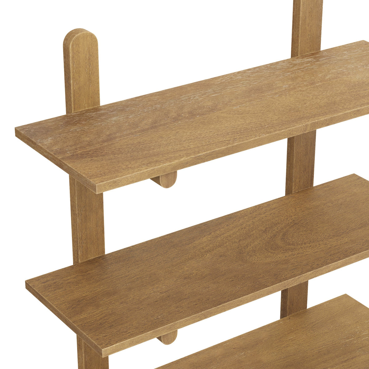 Mid Century Modern 3-Tier Wall Mounted Wood Shelf Light