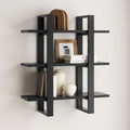 Solid Wood Modular Floating Wall Shelf Black Oak