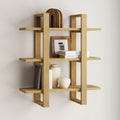 Solid Wood Modular Floating Wall Shelf Light Brown