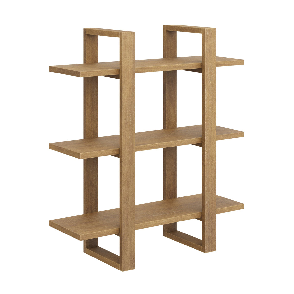 Solid Wood Modular Floating Wall Shelf Light Brown
