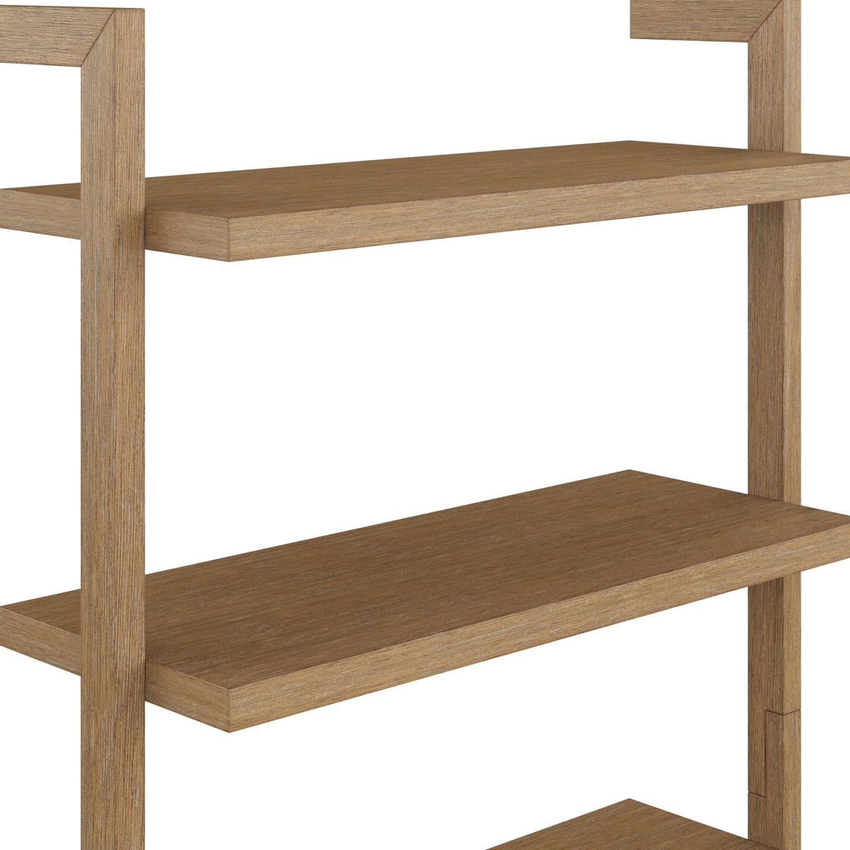Modern 6-Shelf Wall Mounted Solid Wood Bookcase Light