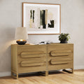 Modern Solid Wood 3-Drawer Dresser with Integrated