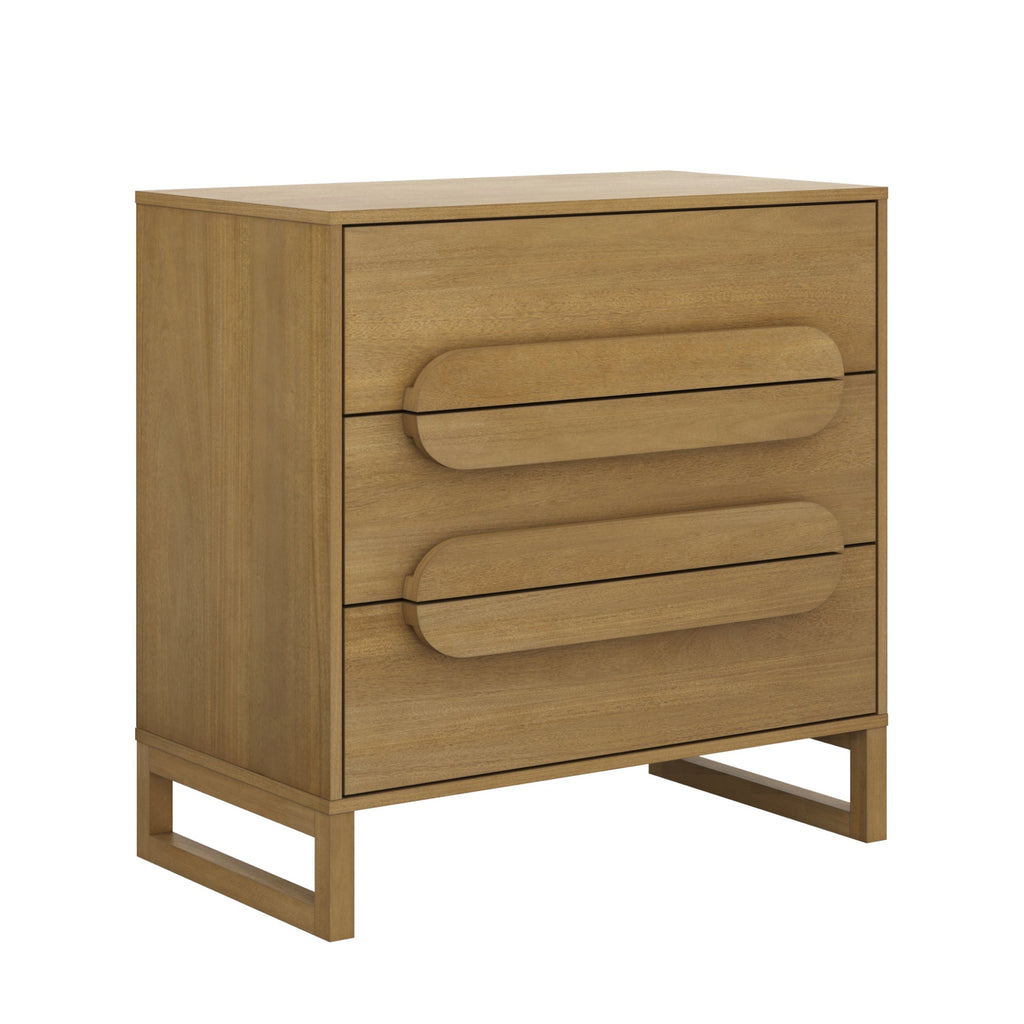 Modern 3-Drawer Solid Wood Dresser with Integrated