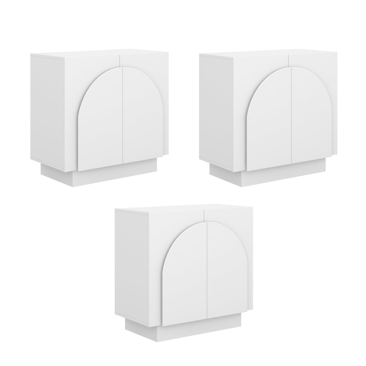 Wood Arched TV Console Stand for TVs up to 75" White