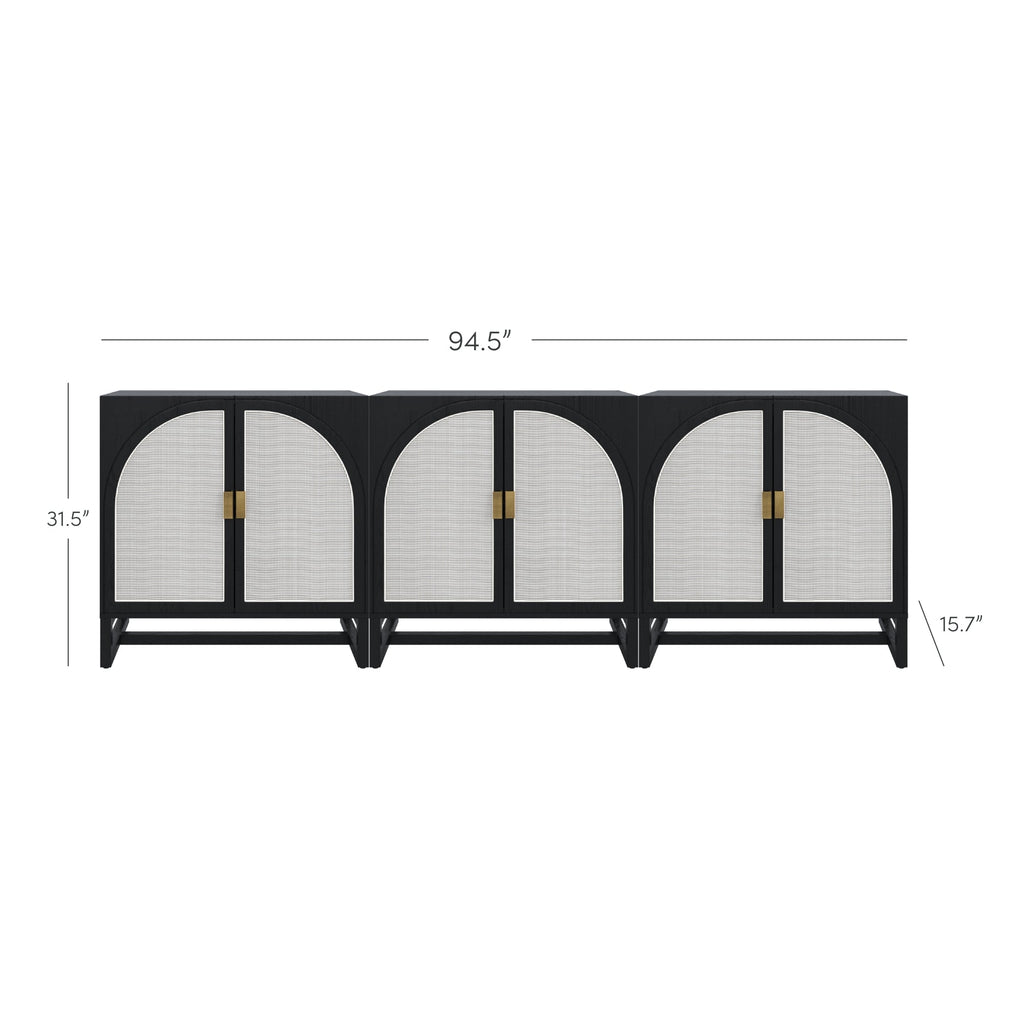 Rattan Arched TV Stand Media Console for TVs up to 75"