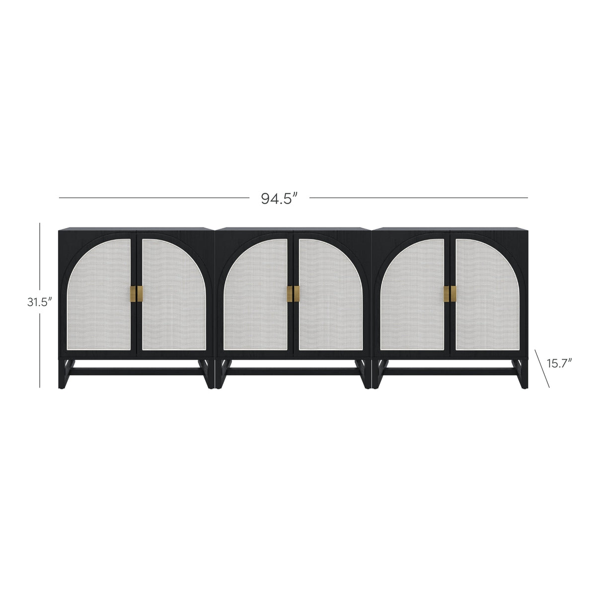 Rattan Arched TV Stand Media Console for TVs up to 75"
