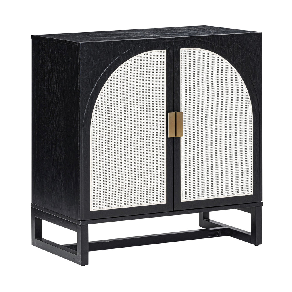 Rattan Arched TV Stand Media Console for TVs up to 75"