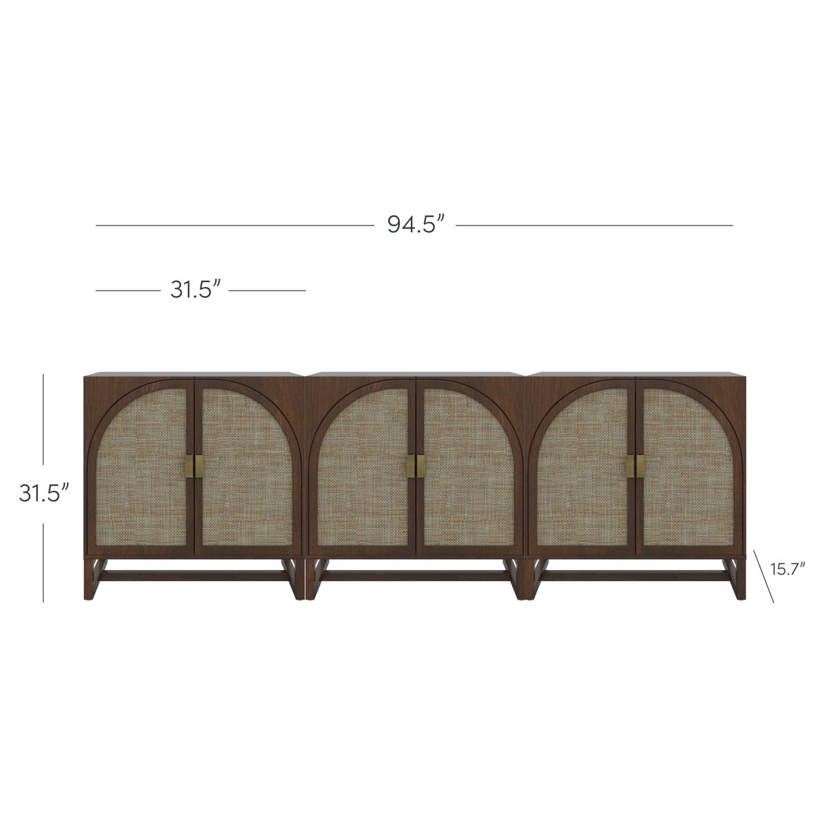 Rattan Arched TV Console Stand for TVs up to 75" Brown