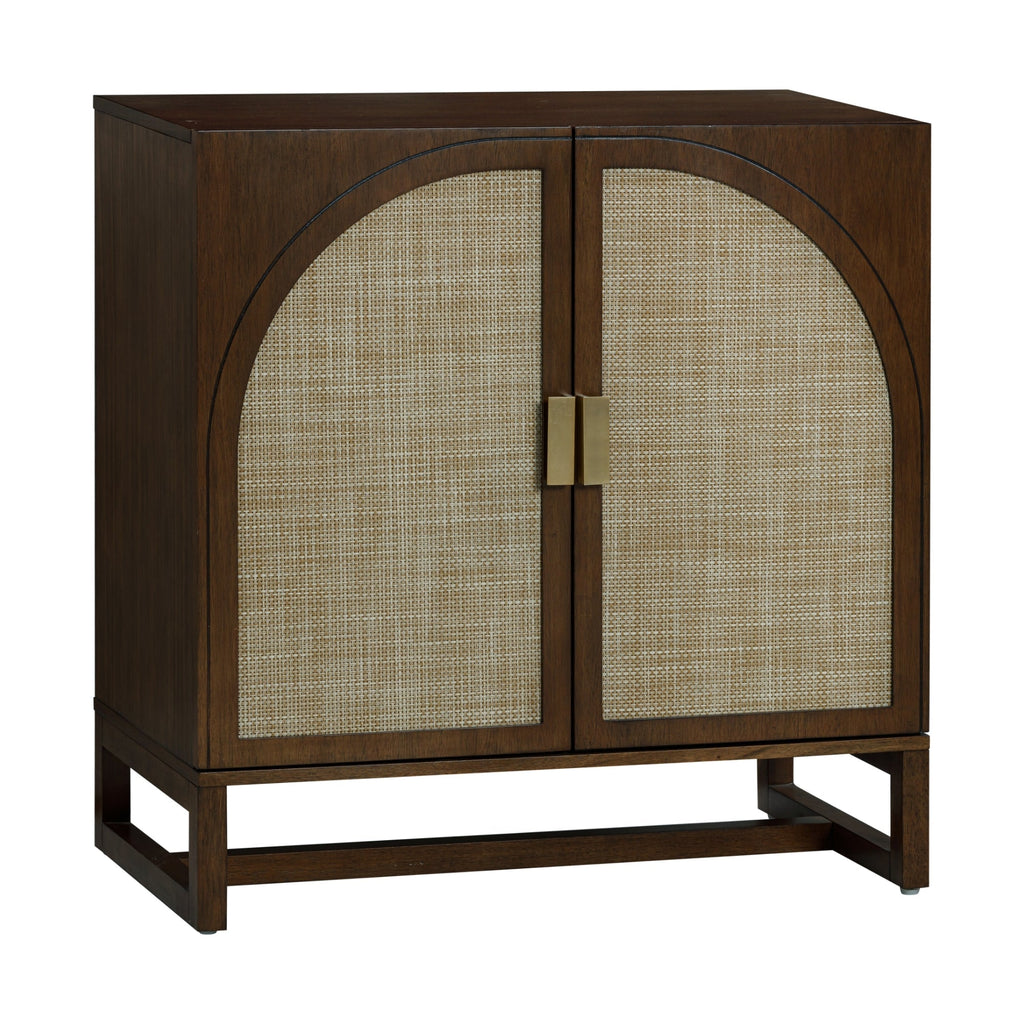 Rattan Arched TV Console Stand for TVs up to 75" Brown