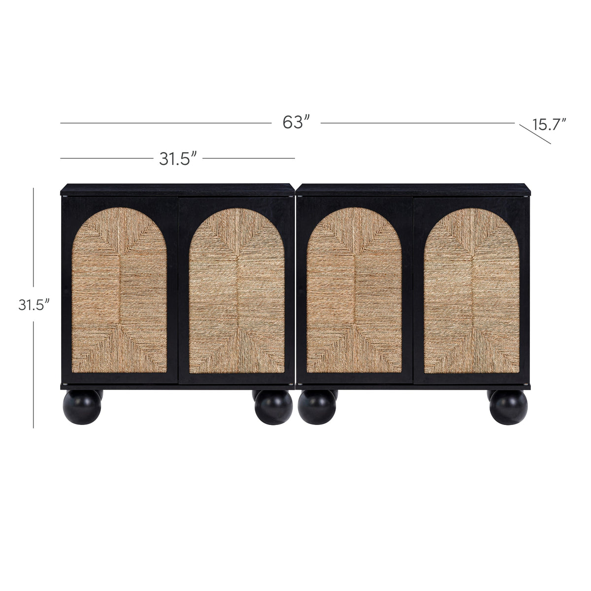 Seagrass Arched TV Console Cabinet for TVs up to 65"