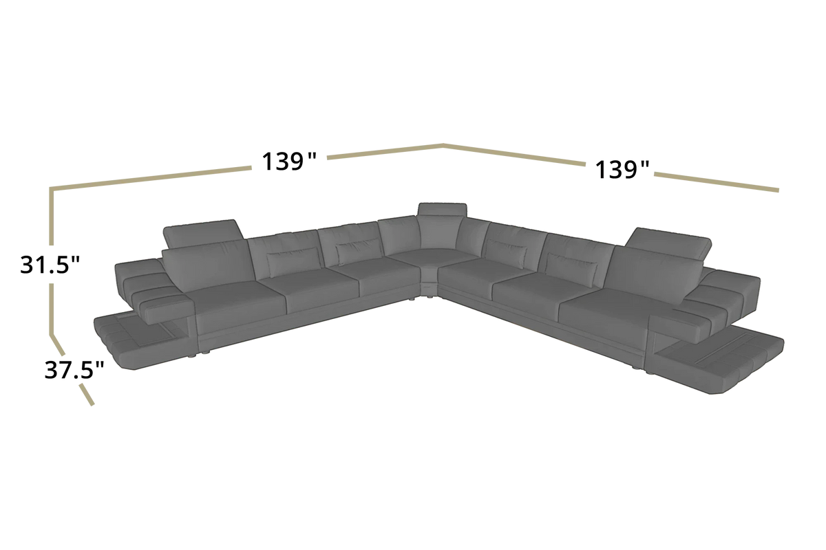 Chicago LG Buffalo Full-Leather L-Sectional Large