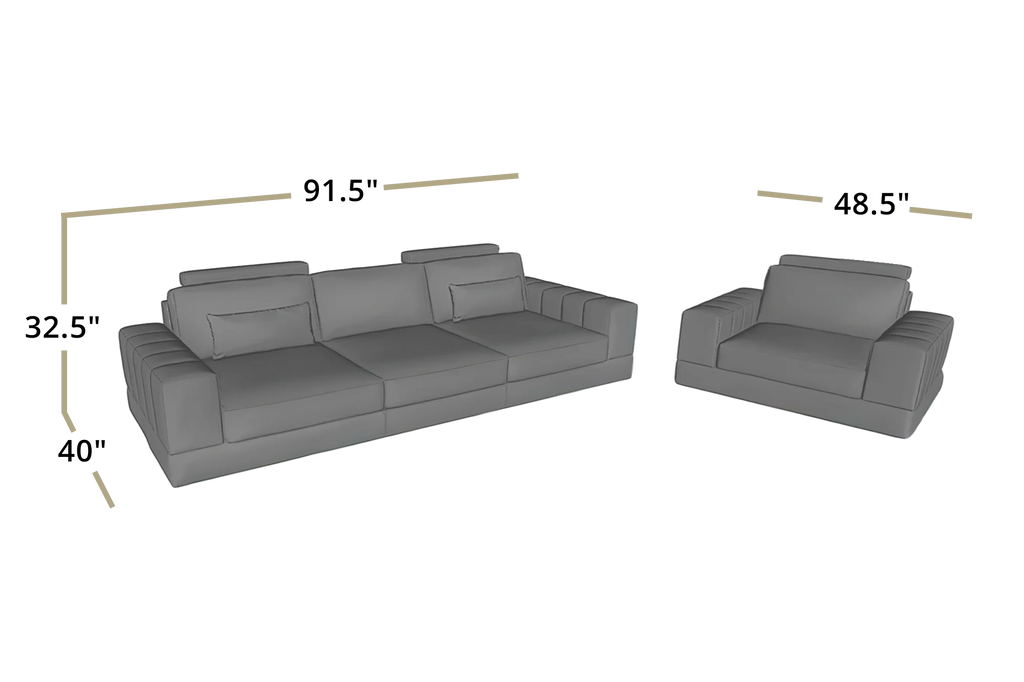Phoenix Modern Fabric Sofa Set