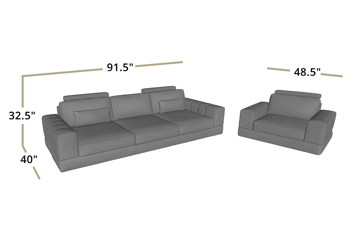 Phoenix Modern Fabric Sofa Set