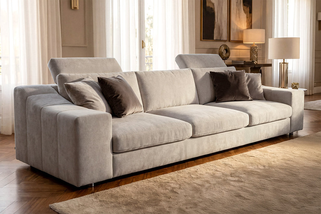 Chicago Modern Fabric 3 Seater Sofa