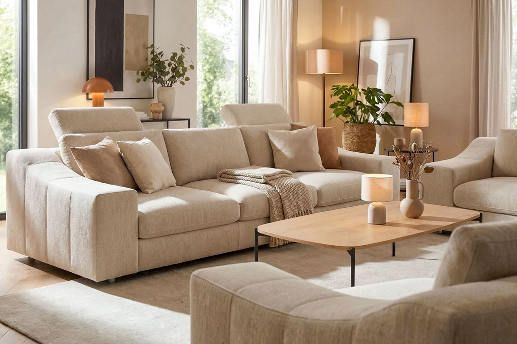 Chicago Modern Fabric 3 Seater Sofa