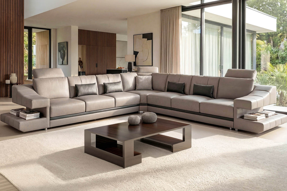 Chicago LG Buffalo Full-Leather L-Sectional Large