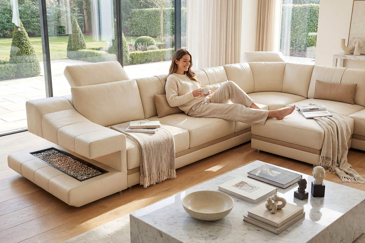 Chicago LG Buffalo Full-Leather L-Sectional Large