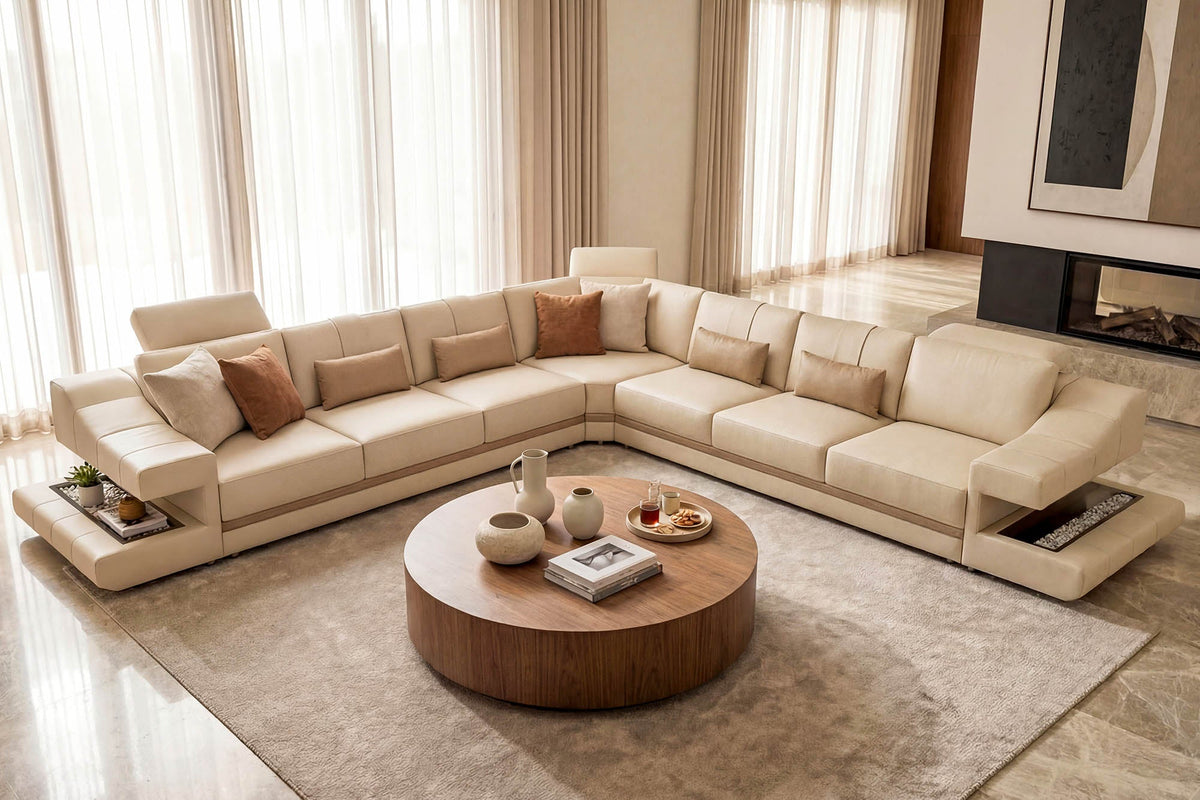 Chicago LG Buffalo Full-Leather L-Sectional Large