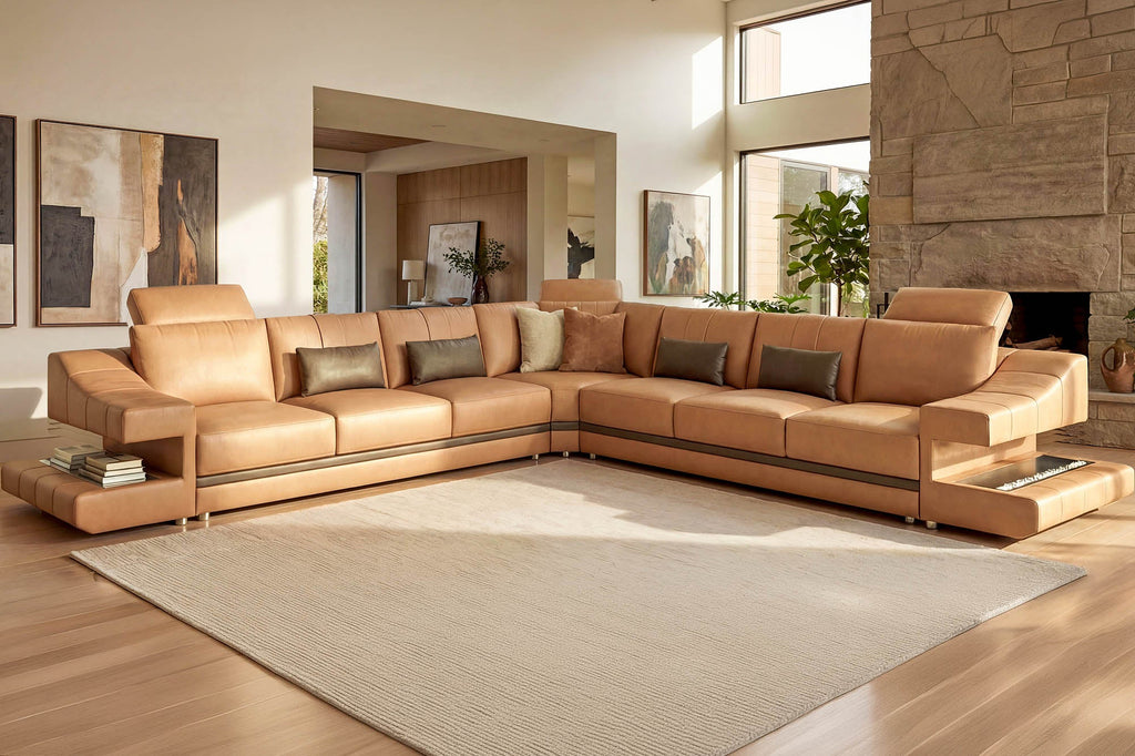 Chicago LG Buffalo Full-Leather L-Sectional Large