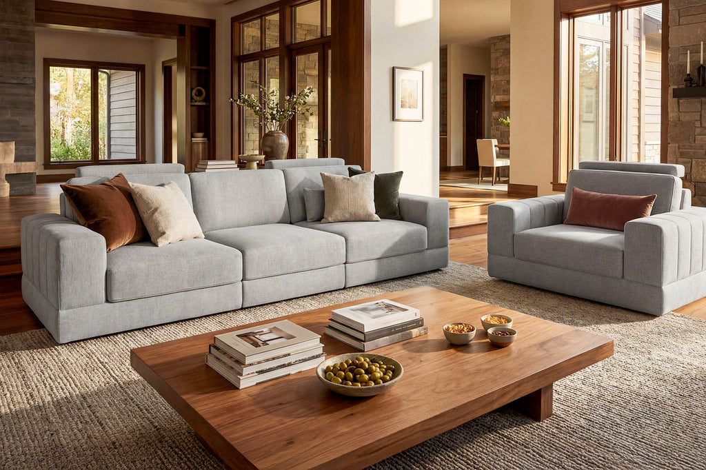 Phoenix Modern Fabric Sofa Set