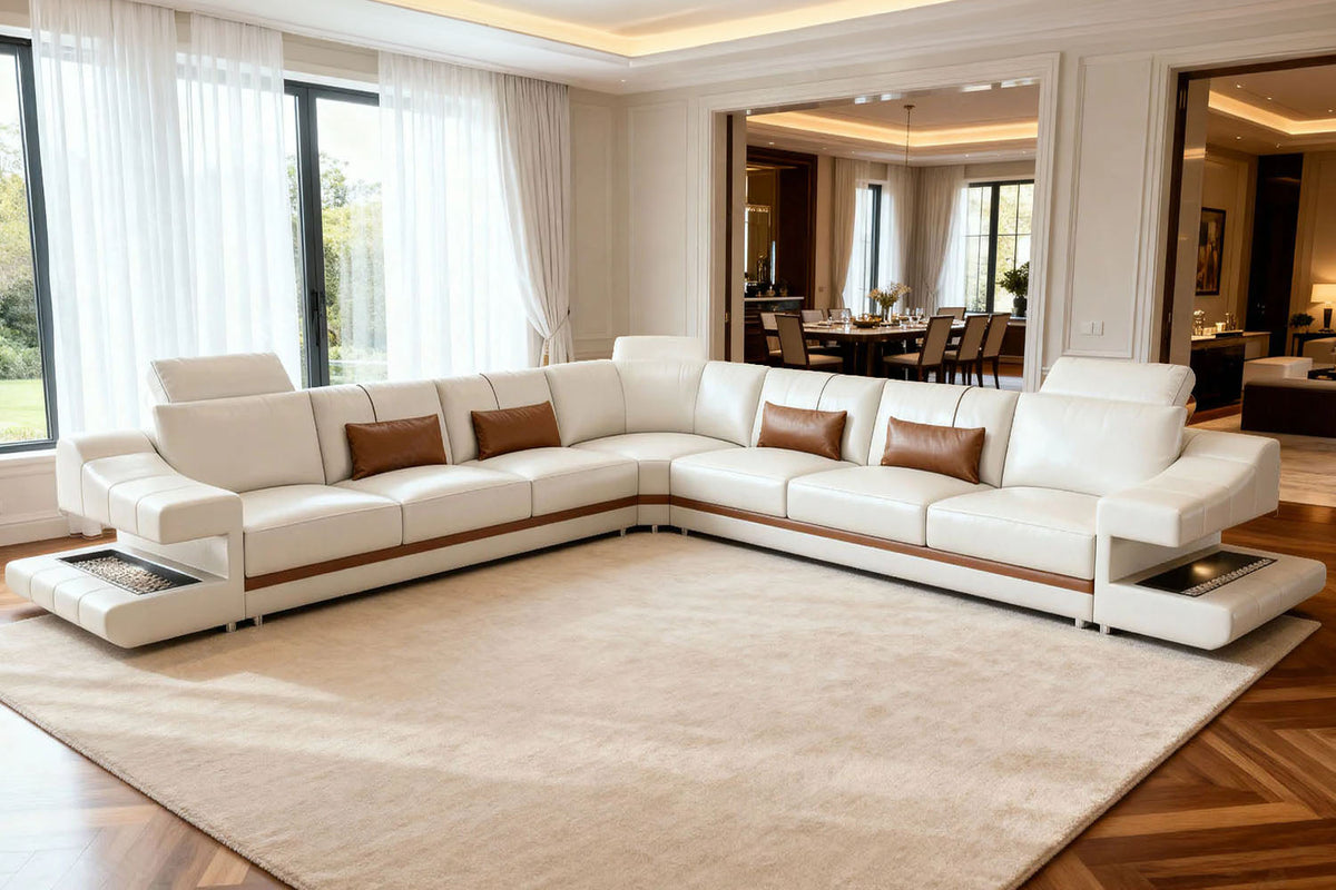 Chicago LG Buffalo Full-Leather L-Sectional Large