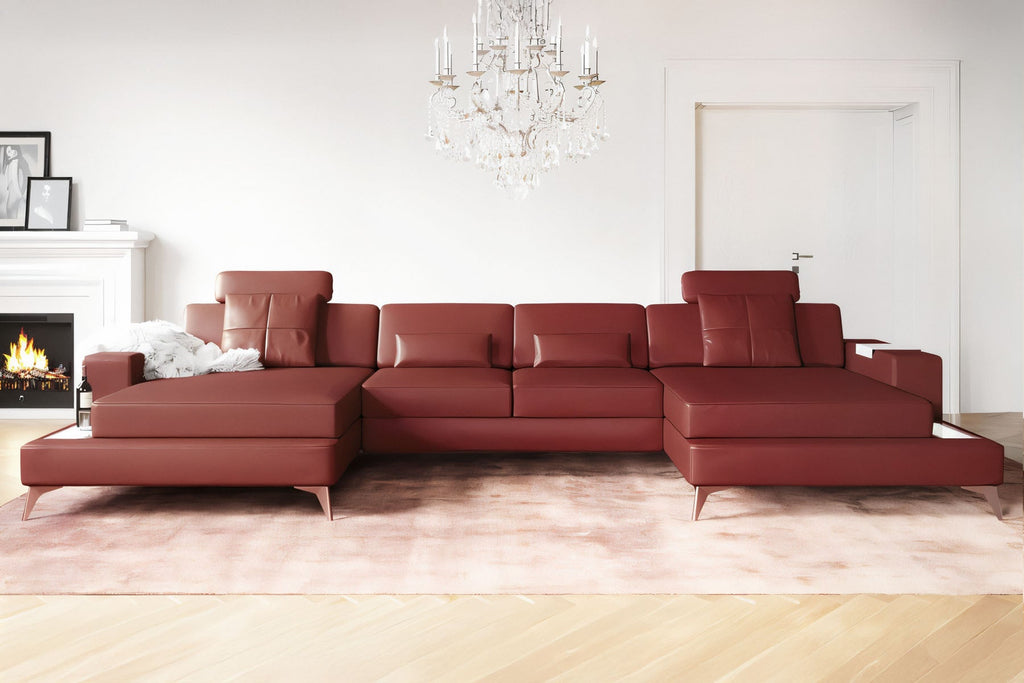 New York Fabric Double Chaise Sectional