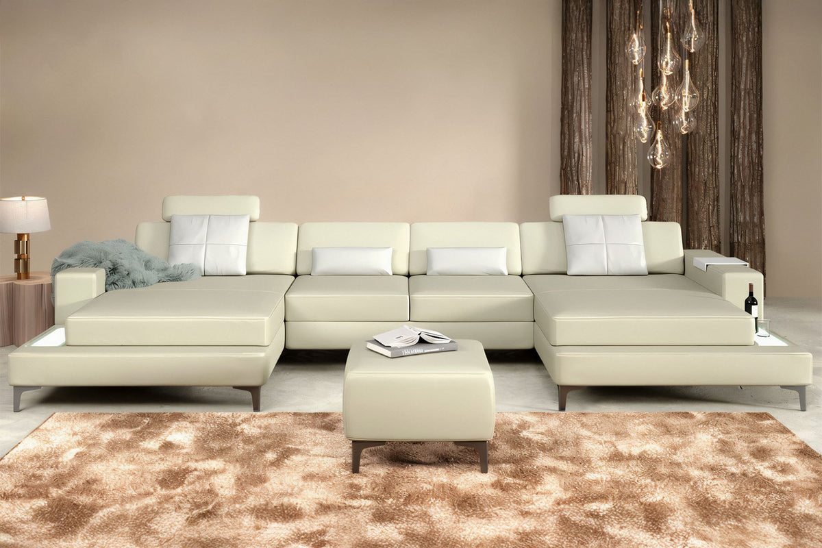 New York Fabric Double Chaise Sectional