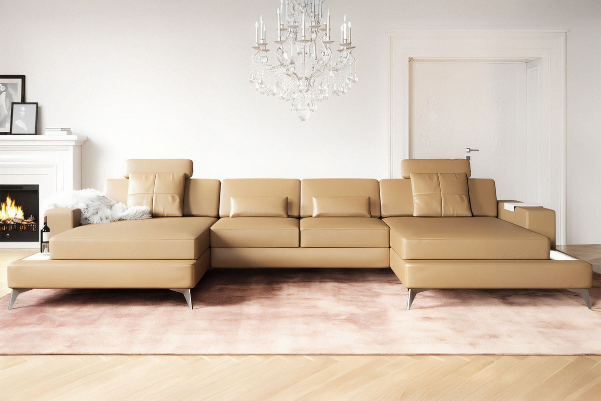 New York Fabric Double Chaise Sectional