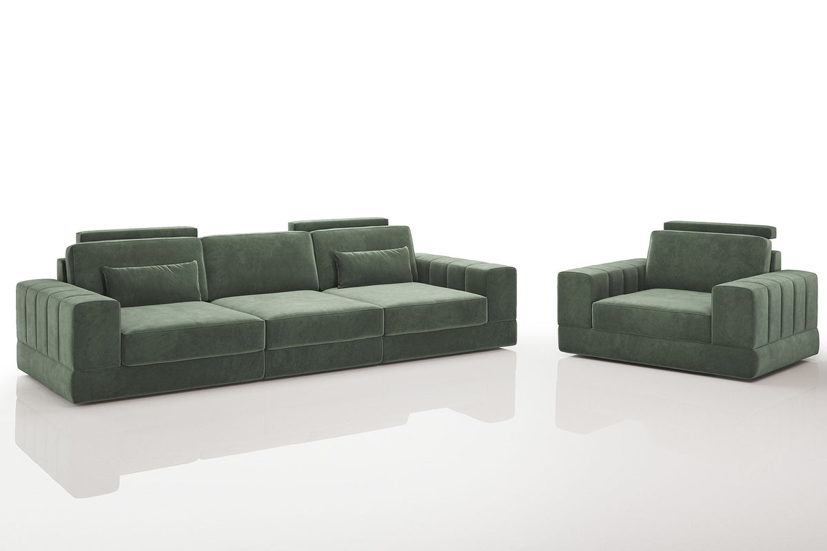 Phoenix Modern Fabric Sofa Set