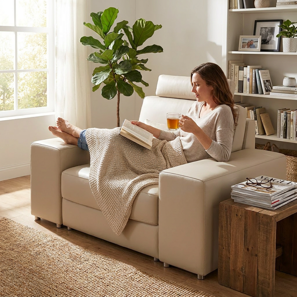 Los Angeles Modern Leather Armchair - lifestyle